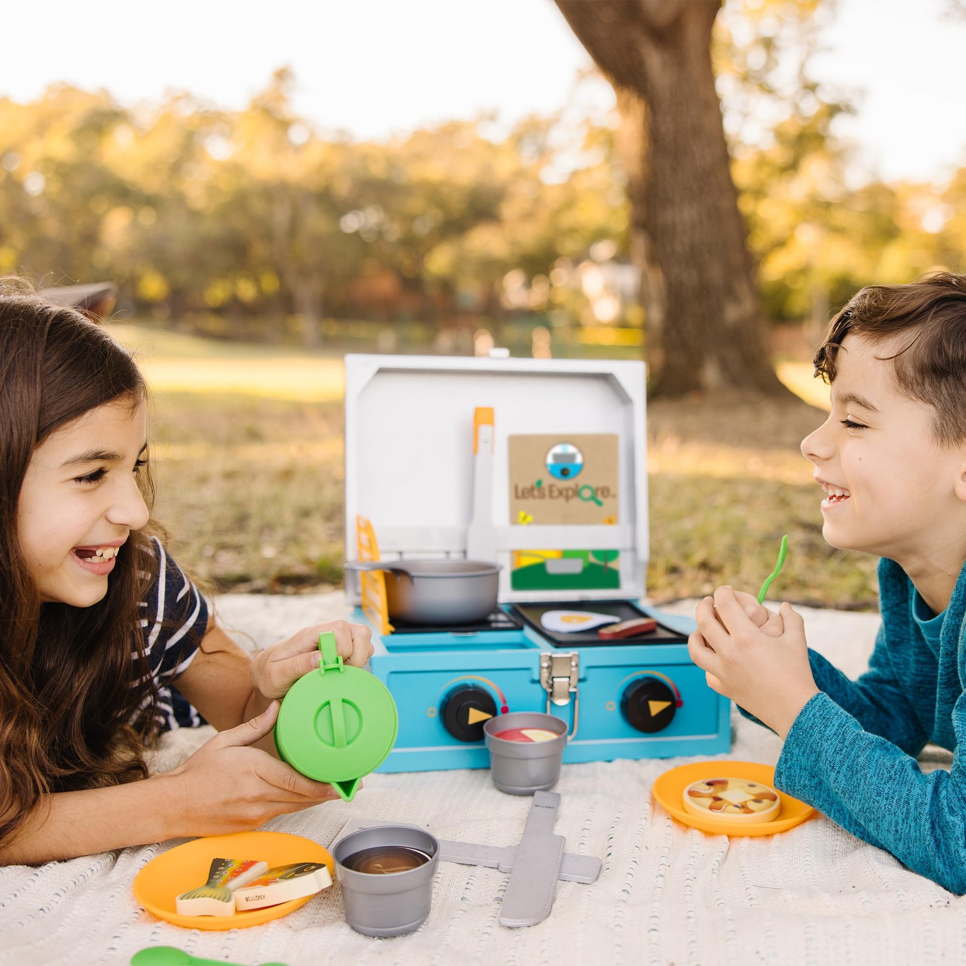 Melissa & Doug Let’s Explore Camp Stove Play Set - 24 Pieces - FSC Certified