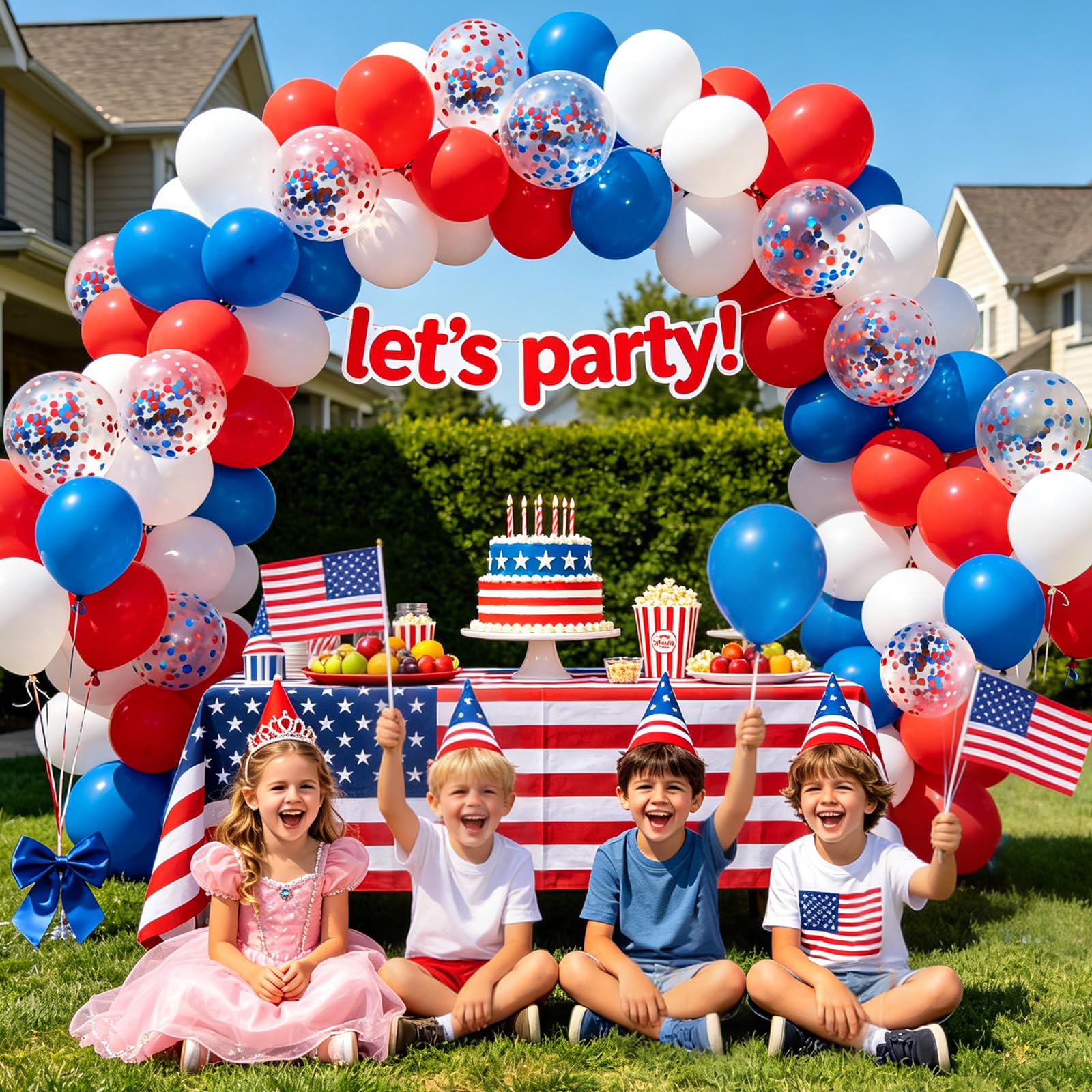 75pcs Red White and Blue Latex Balloons for 4th of July Decorations Independence Day Patriotic Anniversary 250th Memorial Day