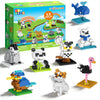 Mini Animal Building Blocks 12 Pack, No Duplicates, Individually Boxed with Instructions, Party Favors for Kids 6-12, Classroom Prizes & Prize Box