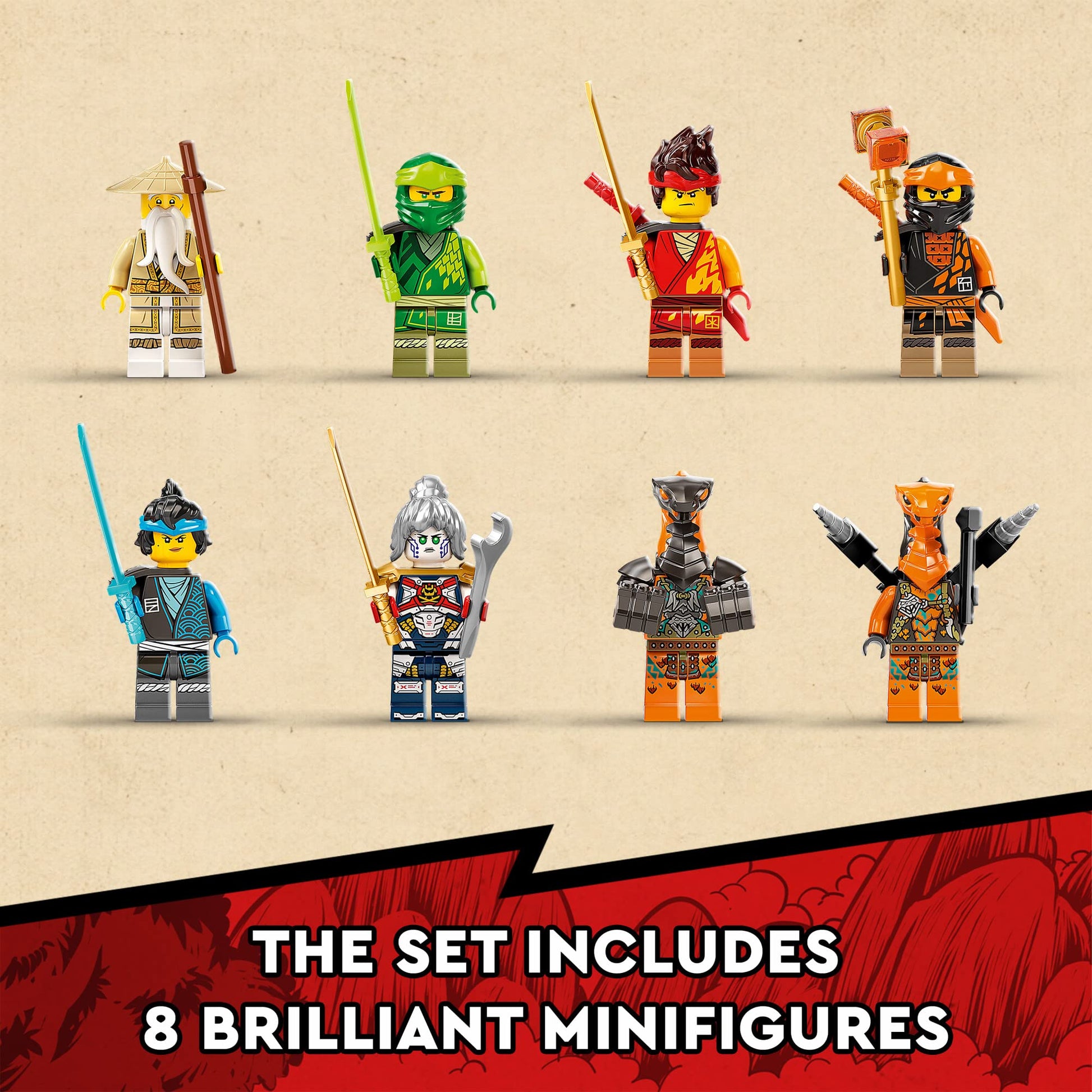 LEGO NINJAGO Ninja Dojo Temple Masters of Spinjitzu Set 71767, Ninja Toy Building Kit with 8 Minifigures and Toy Snake Figure, Collectible Mission