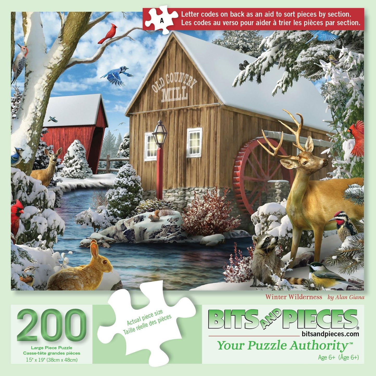 Bits and Pieces Jigsaw Puzzles for Adults 200 Pieces - Winter Wilderness 2