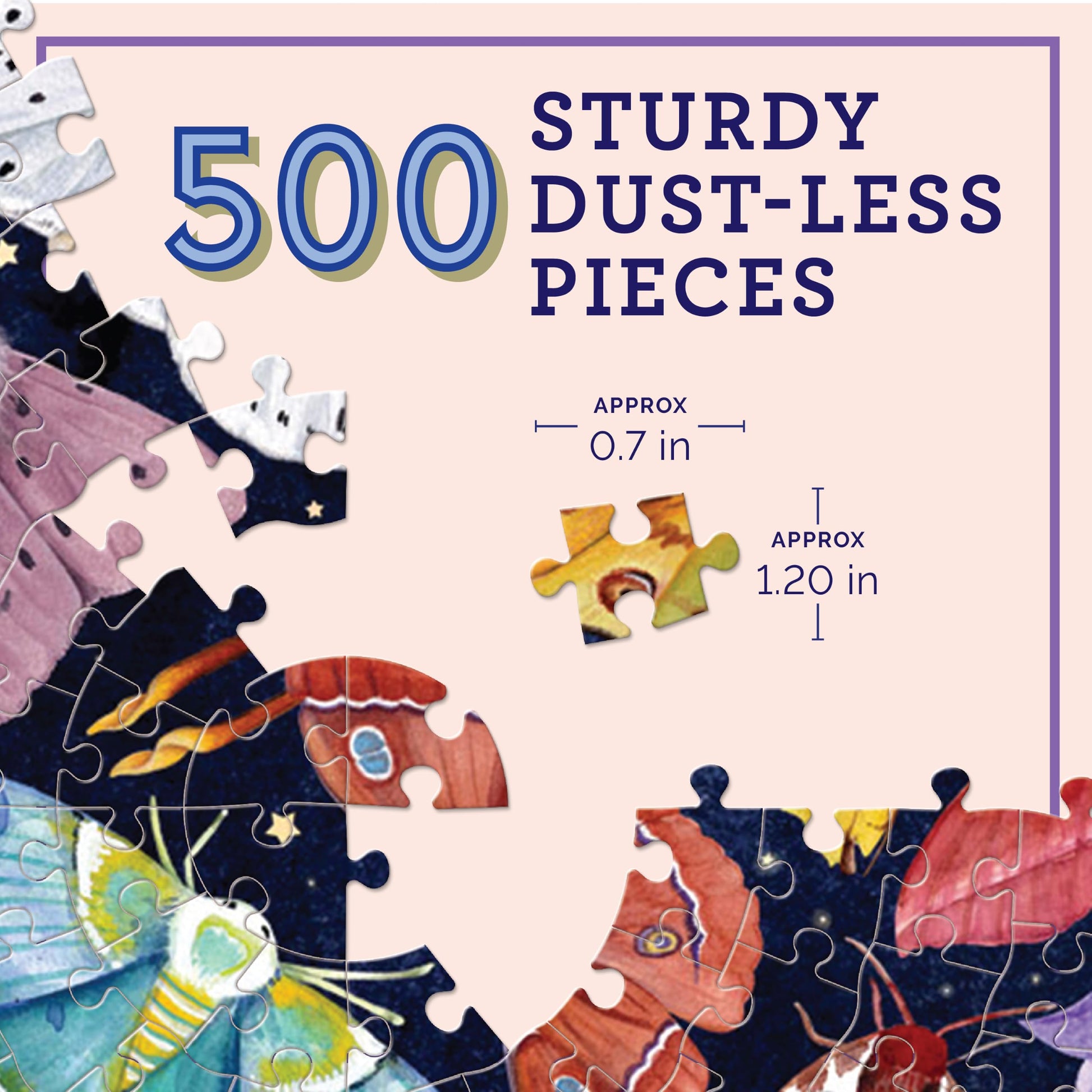 eeBoo Moth 500 Piece Round Jigsaw Puzzle, 23" Diameter