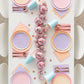 Jollity & Co Check It! Dinner Plates - Peaches N' Cream Paper Plates - Pack of 8 Paper Plates Disposable - Checkered Pattern Party Plates for Baby