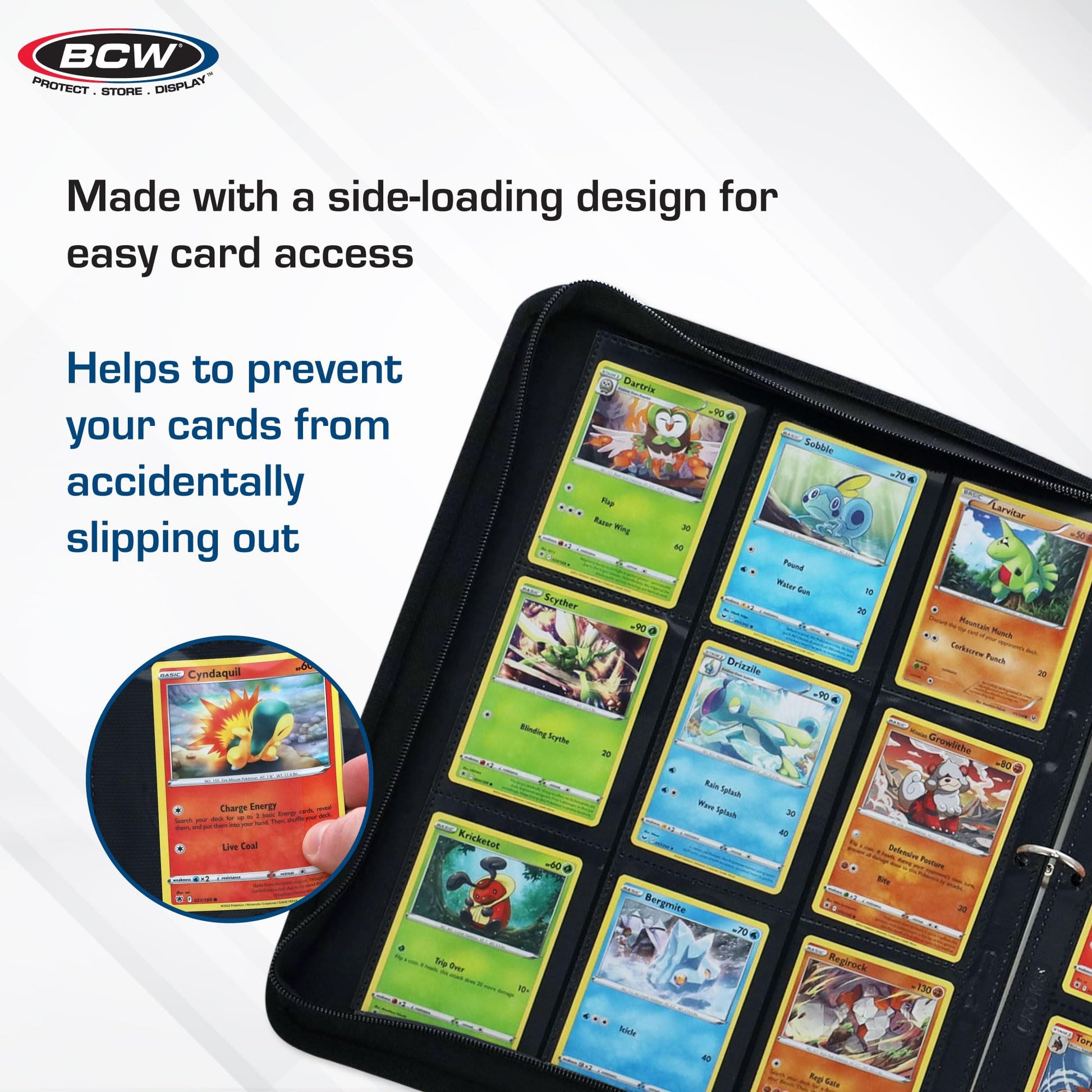 BCW Double-Sided 9-Pocket Pages Holder - 50 Black Pages | Trading Card Binder Sheets | Secure Side Loading | Ideal Card Storage and Display Solution