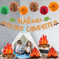 Camping Party Decorations, Welcome to Our Campsite Banner 3D Campfire Centerpiece Pom Poms Balloons, Camping Decorations for Classroom, Camping Themed