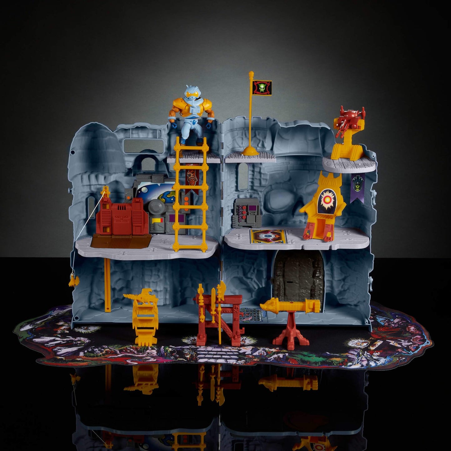 Masters of the Universe Vintage Castle Grayskull Playset with Display Mat & Spaceman Figure, Jawbridge & Other Features & Accessories (Amazon