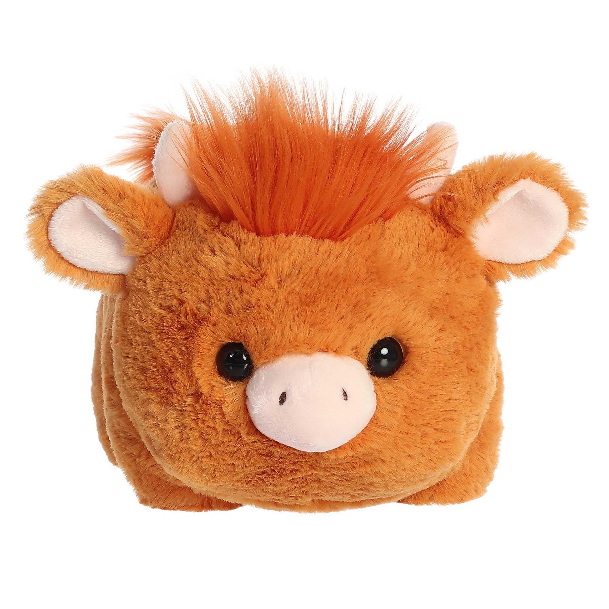 Aurora® Adorable Spudsters™ Hamish Highland Cow™ Stuffed Animal - Round Shape Makes for Comforting Cuddles - Perfect for Kids All Ages and Animal