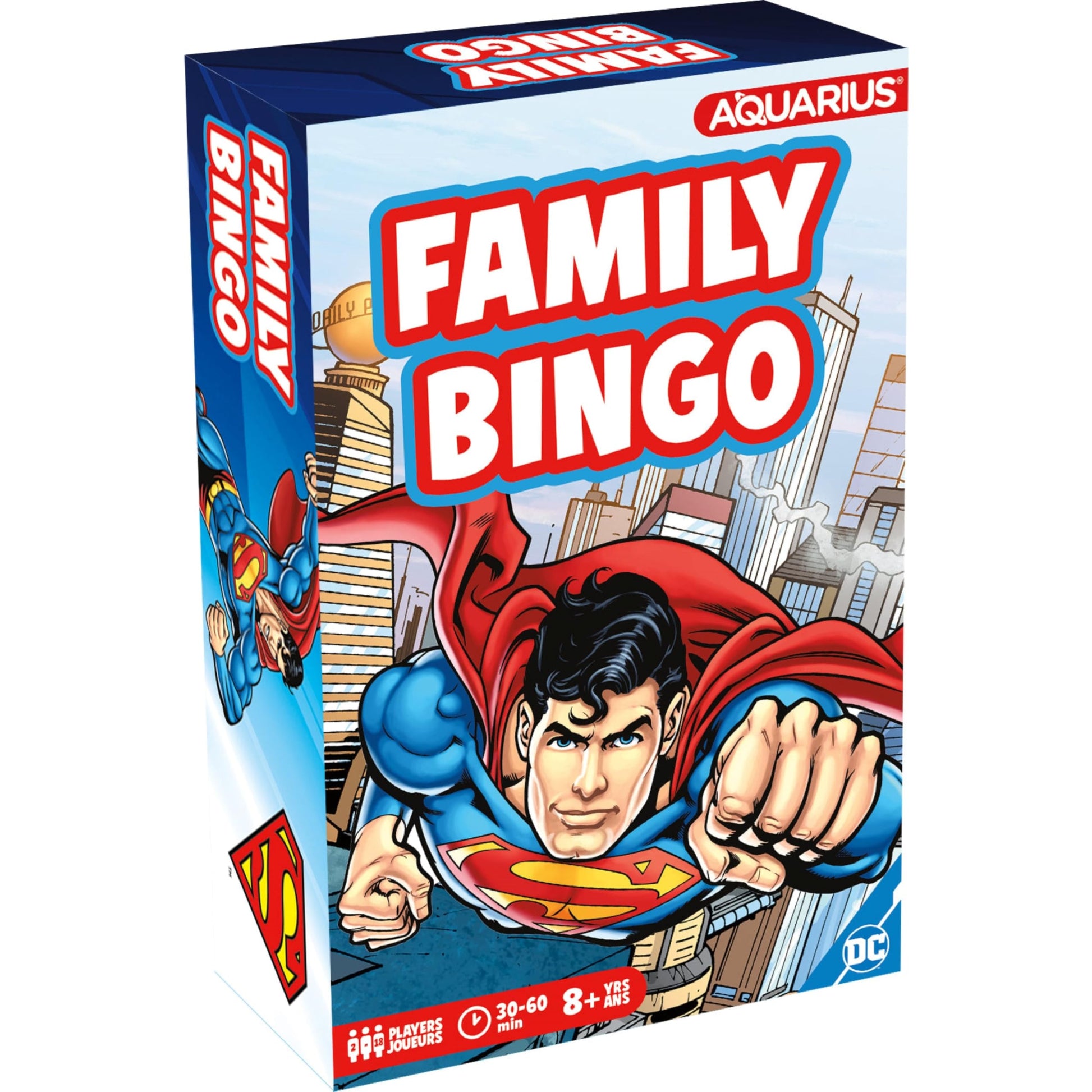 Aquarius Superman Family Bingo Game - Official DC Comics Party Game for Kids, Teens & Adults Ages 8+, Up to 18 Players, Gift for Fans and Families