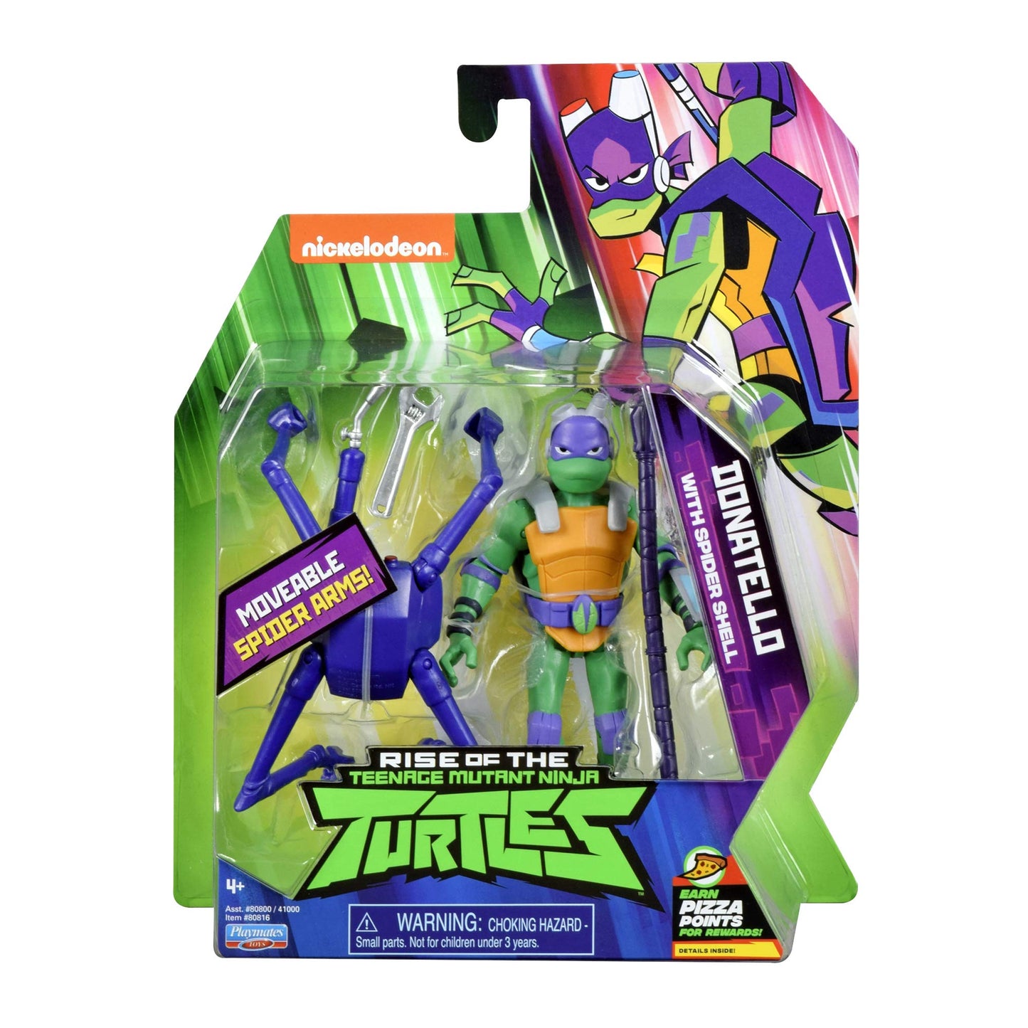Rise of the Teenage Mutant Ninja Turtles Spider Shell Donatello Action Figure, Multicolor