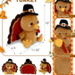 DolliBu Super Soft Pilgrim Turkey Stuffed Animal - Cute Thanksgiving Plush Toy to Give Thanks, Fall Harvest Decor Table Centerpiece - 10 Inches