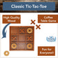 Wooden Tic Tac Toe Game - 9 Inch Solid Wood Board with X and O Pieces, Decorative Coffee Table Game, Classic Home Décor Accent