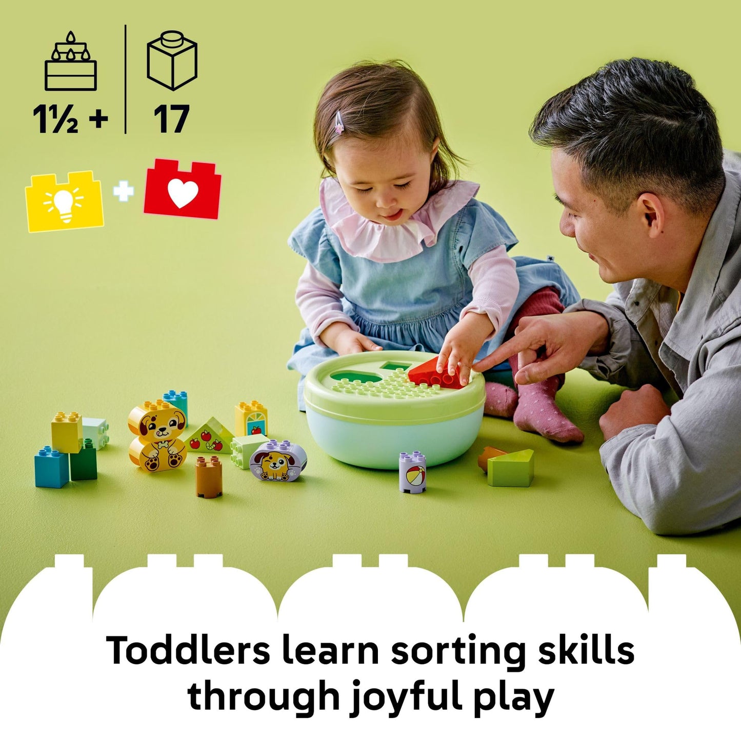 LEGO DUPLO My First Shape Sorter: Puppy House Sensory Toy for Toddlers - Montessori Shape Sorting & Learning Play Set for Boys & Girls, Ages 1.5+