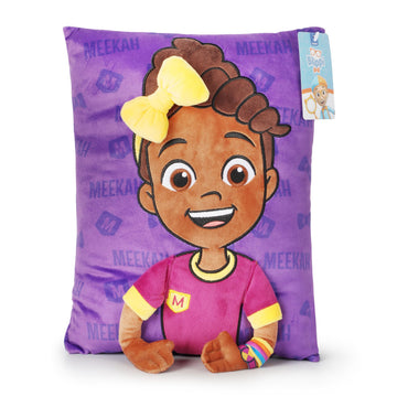 Jay Franco Snuggle Pillow - 15 Inch Kids Ultra-Soft Stuffed Plushie & Cozy Throw Pillow, Official Licensed Character Cushion, Purple - Meekah