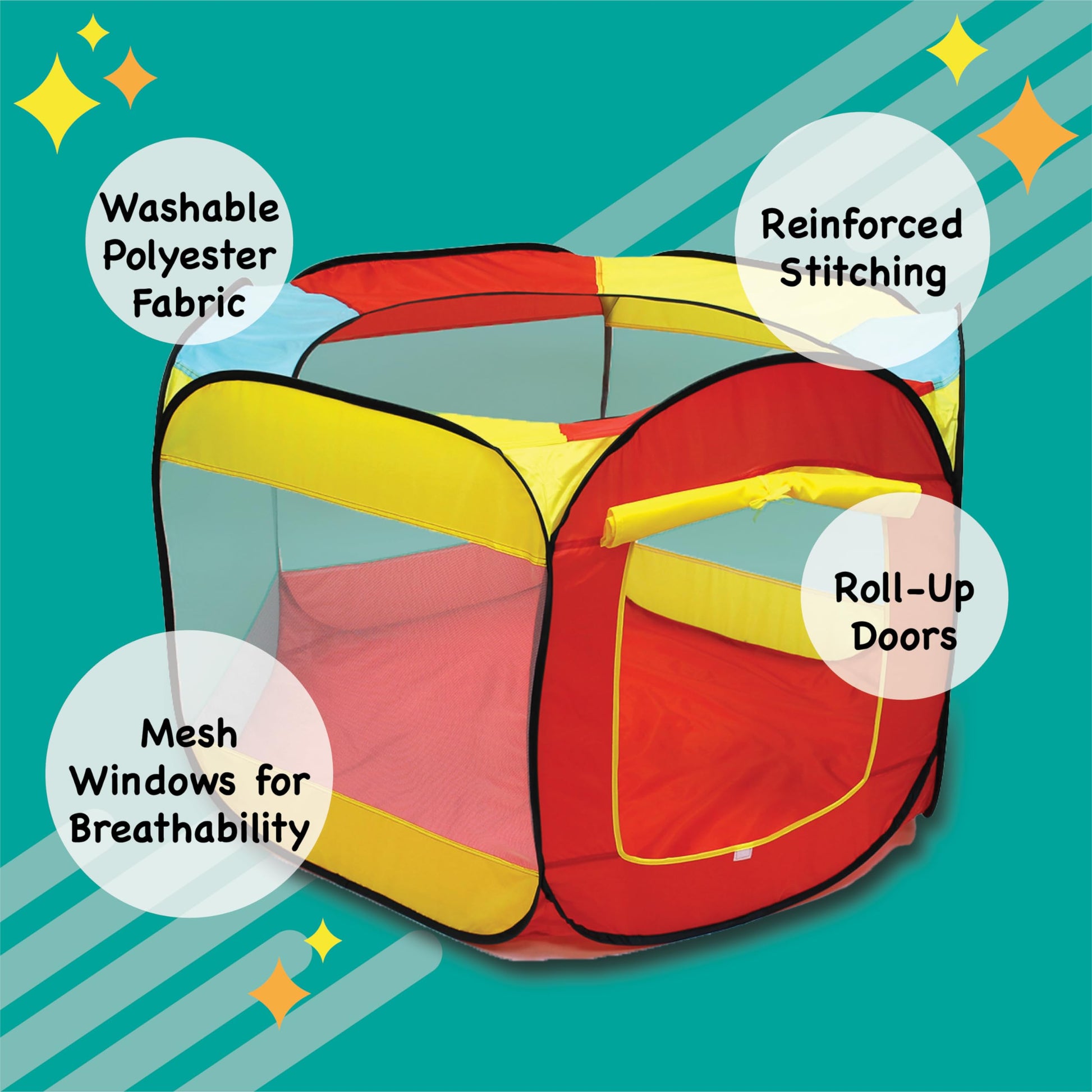 Kids Ball Pit Pop Up Large Tent for Toddlers - Indoor & Outdoor Gift Toys for Infants Girls & Boys, Baby Playpen with Zipper Storage Bag, BallPit