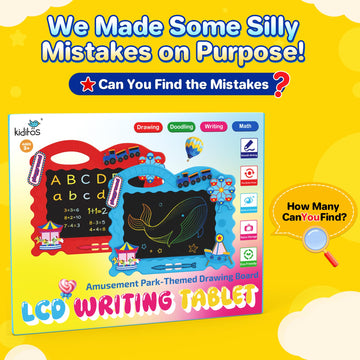 Kiditos LCD Writing Tablet for Kids, 11 Inch Colorful Doodle Board and Drawing Pad for Kids Ages 3-12, Reusable Mess-Free Educational Learning Toy