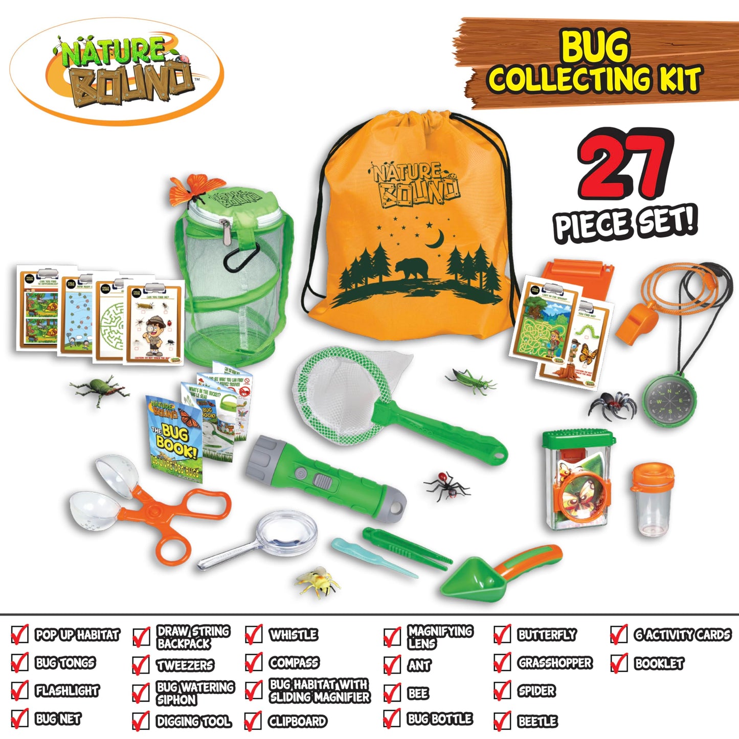 Nature Bound Ultimate Bug Hunter Kit: 27-Piece Insect Collecting Set for Kids - Outdoor Adventure, Catching & Learning Toy