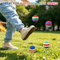 ADTWOMERIE Hand Knit Sack Ball Pack of 3 Plastic Pellet Filled Footbag Toy