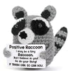 Beciway Mini Crochet Raccoon Keepsake with Supportive Card - Funny Knitted Pocket Hug, Positive Gift for Birthday, Father’s Day, Teacher, Mom