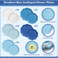 ZUQMZUQ 350 Pcs Blue Party Supplies Set - Blue Paper Plates and Napkins Set Include Gradient Blue Scalloped Paper Plate Napkin Cup Spoon Fork Knife