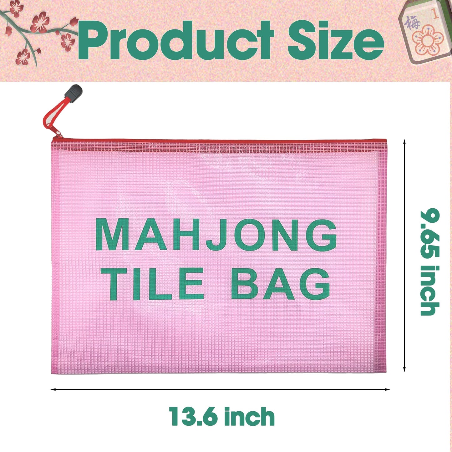 czzwak 2Pack Mahjong Tile Bag, Case for American Mah jong, Mahjong Gifts Accessories, Red