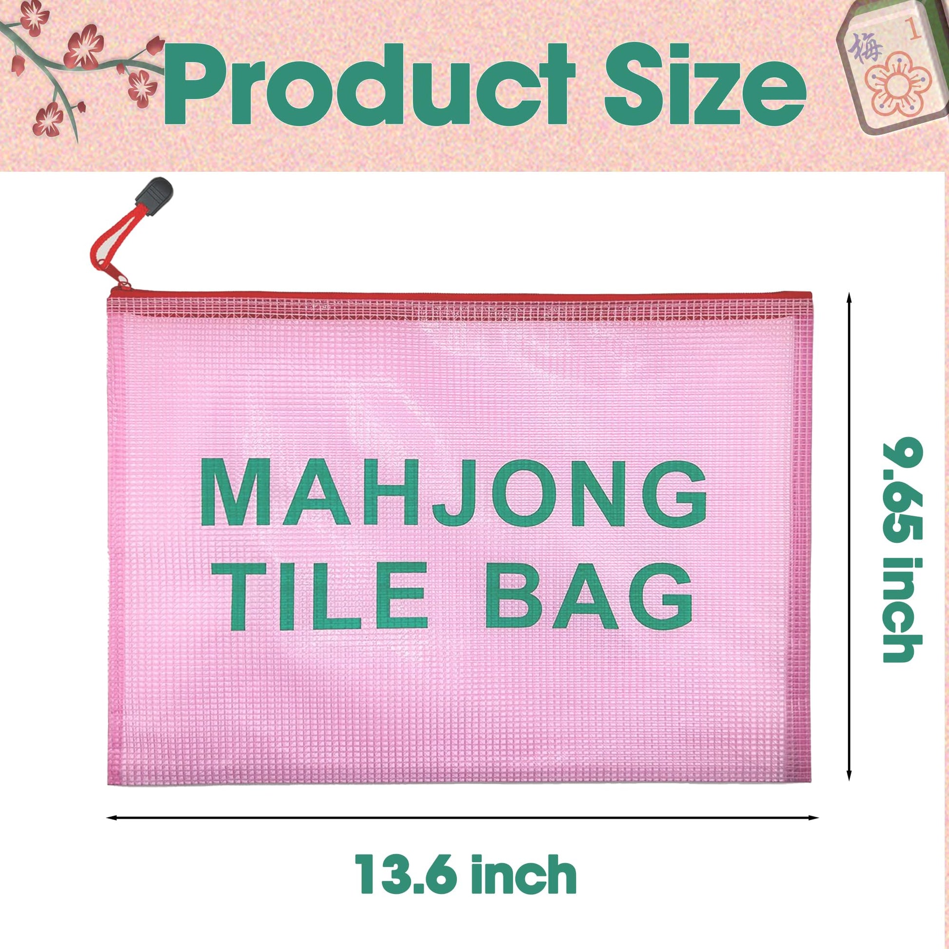 czzwak 2Pack Mahjong Tile Bag, Case for American Mah jong, Mahjong Gifts Accessories, Red