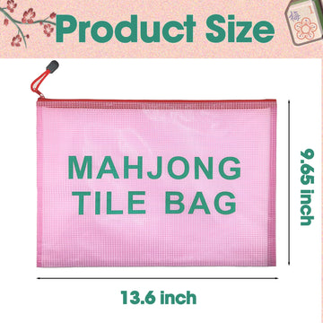czzwak 2Pack Mahjong Tile Bag, Case for American Mah jong, Mahjong Gifts Accessories, Red