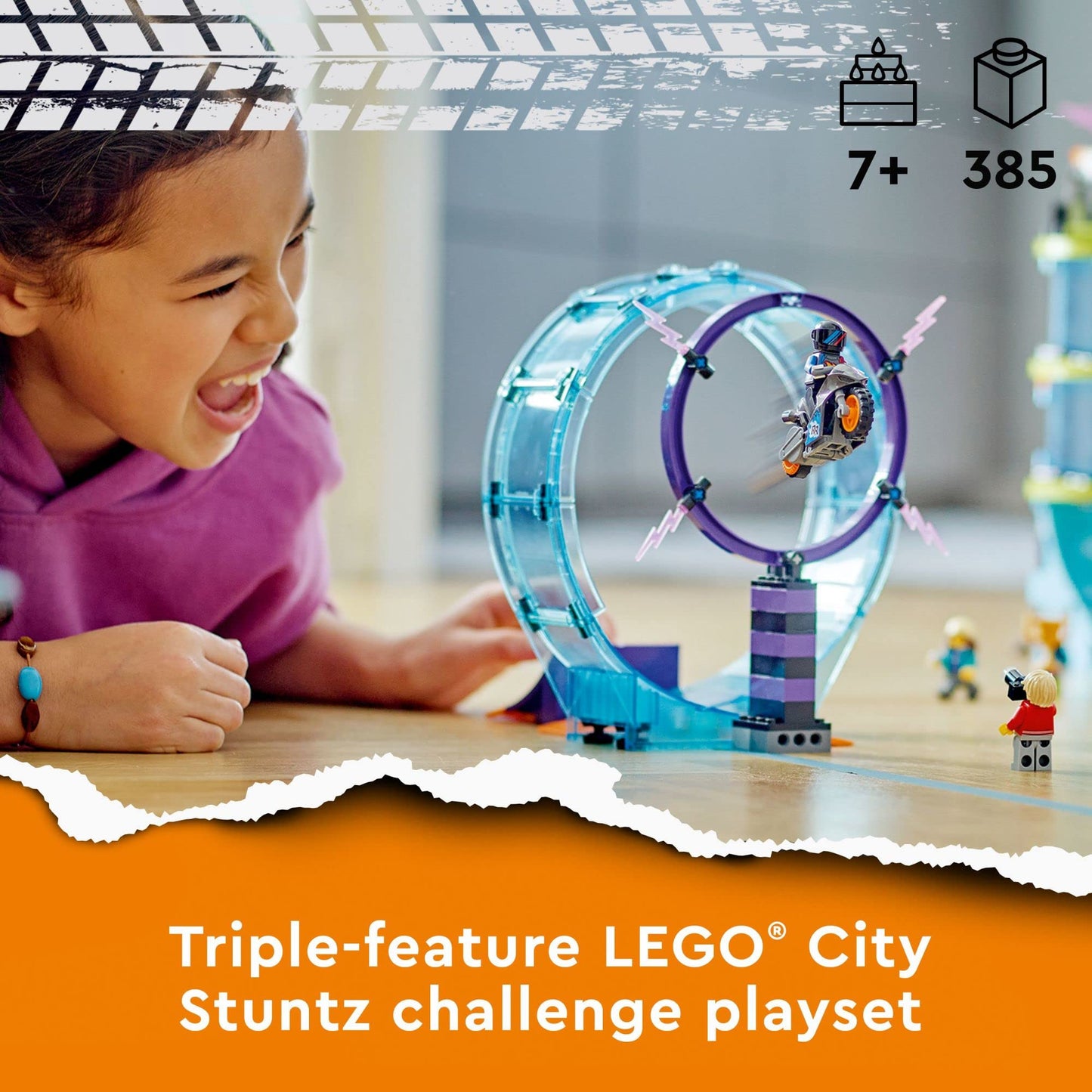 LEGO City Stuntz Ultimate Stunt Riders Challenge 60361, 3in1 Stunts for 1 or 2 Player Action, with 2 Flywheel-Powered Toy Motorcycles for Kids, 2023
