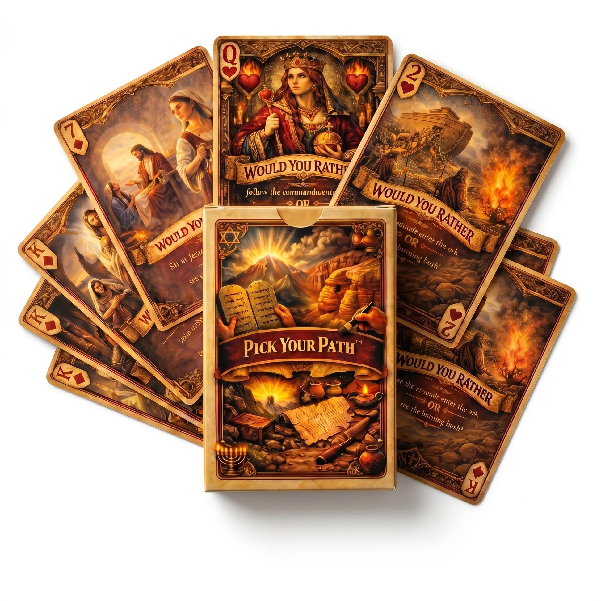 pick your path Christian Card Game - 52 Faith-Based Would You Rather Questions-Poker Cards with Beautiful Artwork.