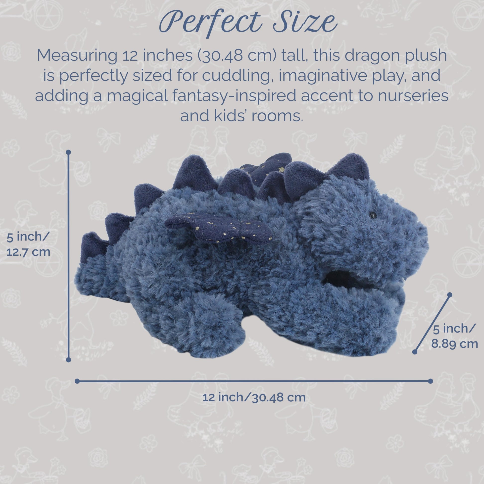 MON AMI Starblaze Dragon 12-Inch Stuffed Animal, Soft Dragon Plush Boys