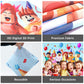 Gaming Birthday Backdrop 6x4ft, Extra Thick Fabric Photo Backdrop Banner, Cartoon Block Party Background, Reusable Cartoon Character Decoration with 4