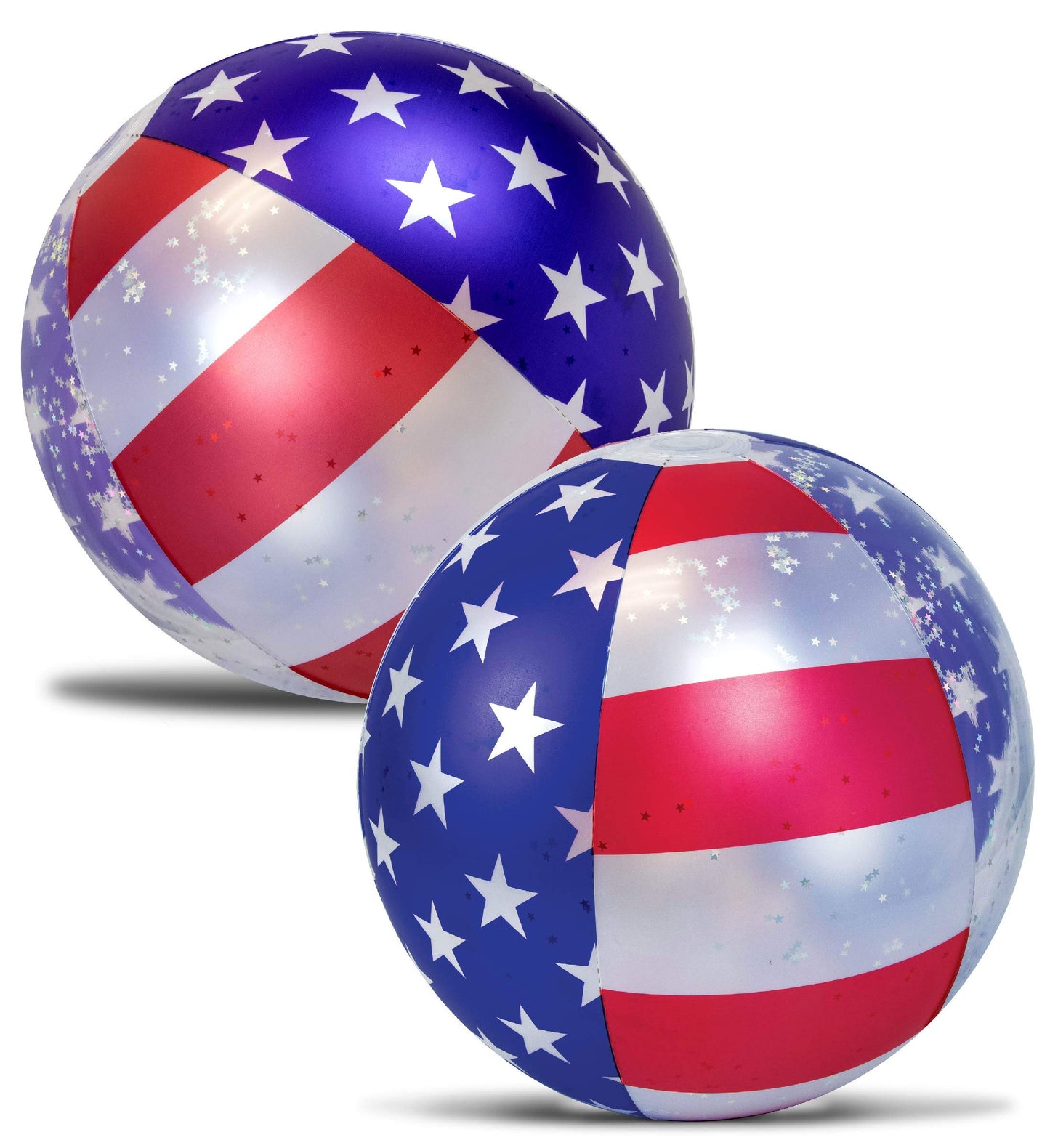 POZA USA Inflatable Beach Balls, USA Flag Design, Pool Party Decorations