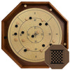 30 Inch Tournament Crokinole Board Game, 2 in 1 Crokinole and Checkers with 26” Playing Surface, Metal Pegs, Wooden Octagon Canadian Tabletop Board