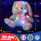 Glow Guards 10'' Easter Light up Rainbow Bunny Stuffed Animal,Soft Glowing Rabbit Plush Toy with Lop Eared Night Light,Birthday Christmas