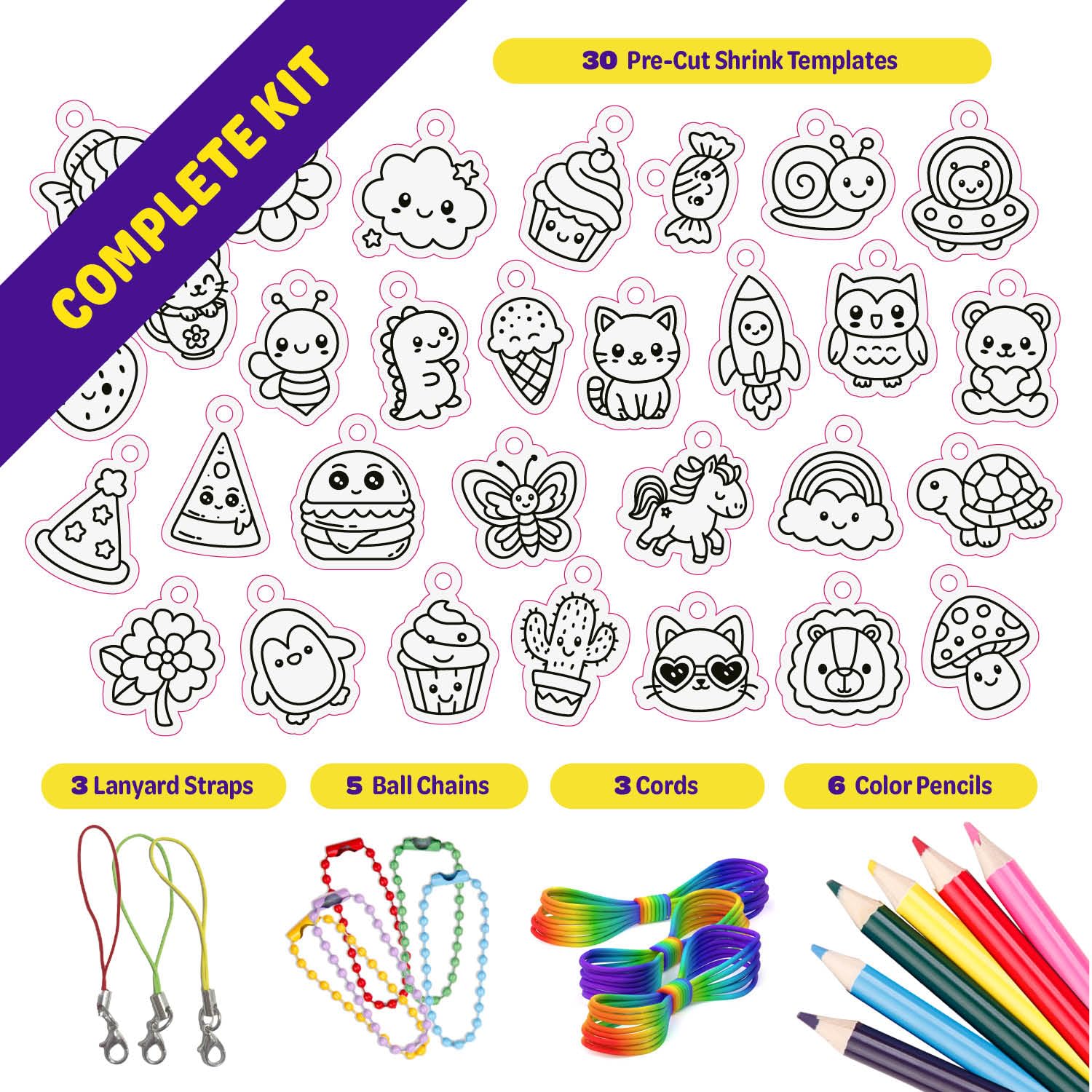 Shrinky Magic Craft Kit for Kids - Shrink Kit for Girls - Arts and Crafts for Kids Ages 4-8, 6-8, 8-12 - Craft Kits - 6 7 8 Year Old Girl Birthday