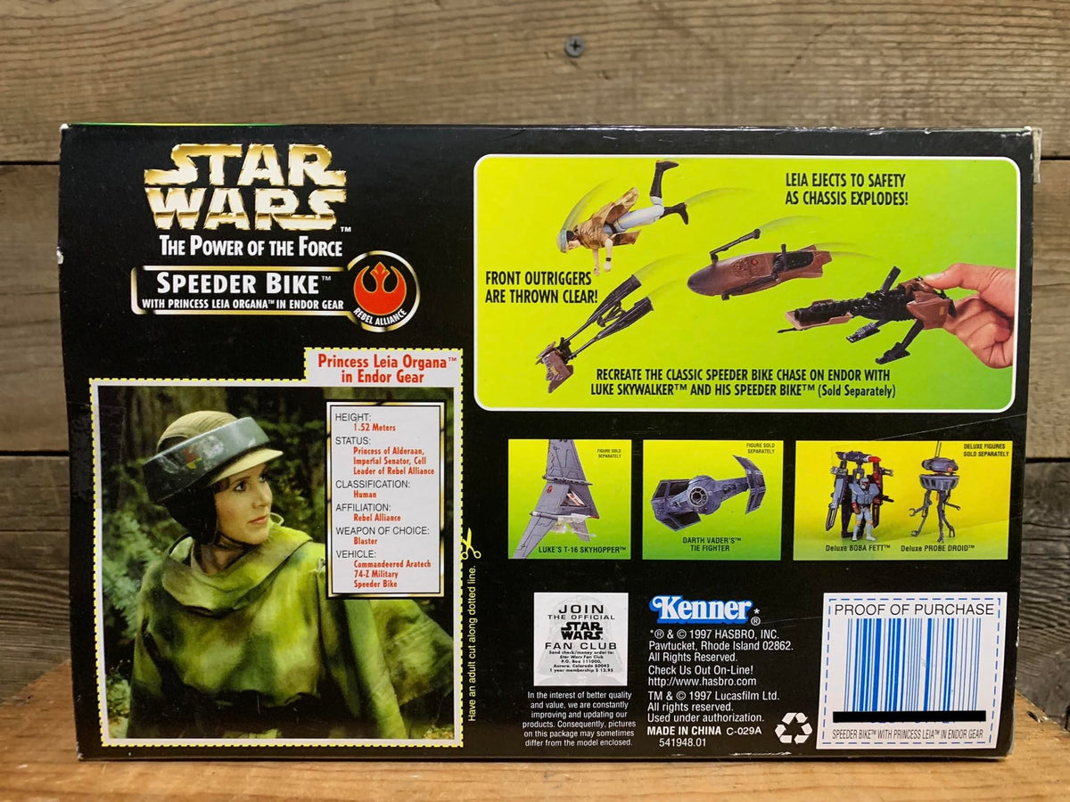 Star Wars - Power of the Force - Speeder Bike with Princess Leia Organa in Endor Gear
