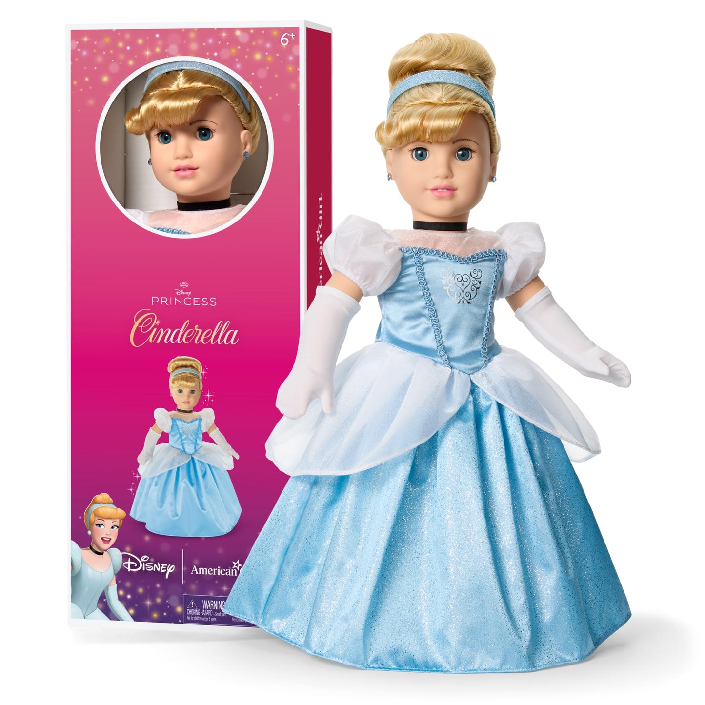 American Girl, Disney, Princess Cinderella, 18-inch Doll, Blonde Hair, Blue Eyes, Includes Accessories, Ages 6+