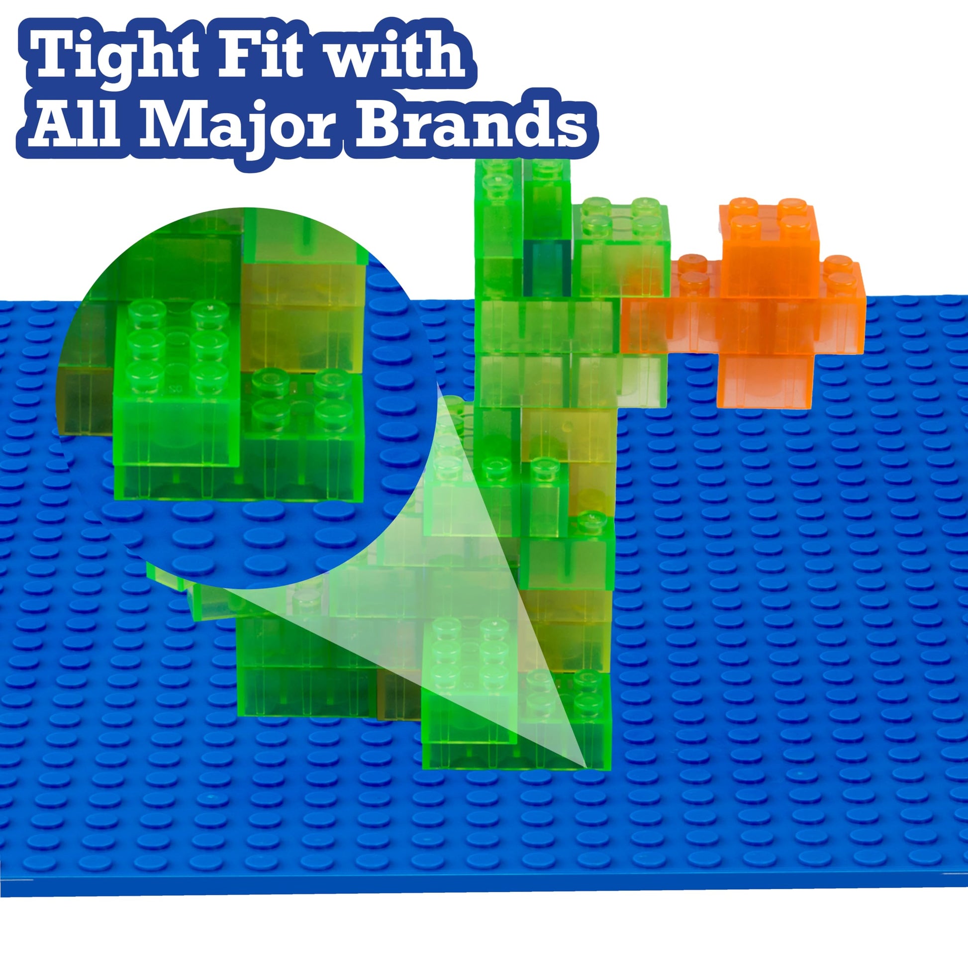 Classic Baseplates for Building Bricks - Set of 6 Large 10"x10" Building Plates (MultiColors) - Dual Connectivity, Build on Both Sides - Compatible