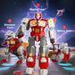MIEBELY Magnetic Dinosaur Robot Transforming Toys, 3-in-1 Magnet-Assembling Action Figure with Lights & Sounds, Military Base Playset with Cars