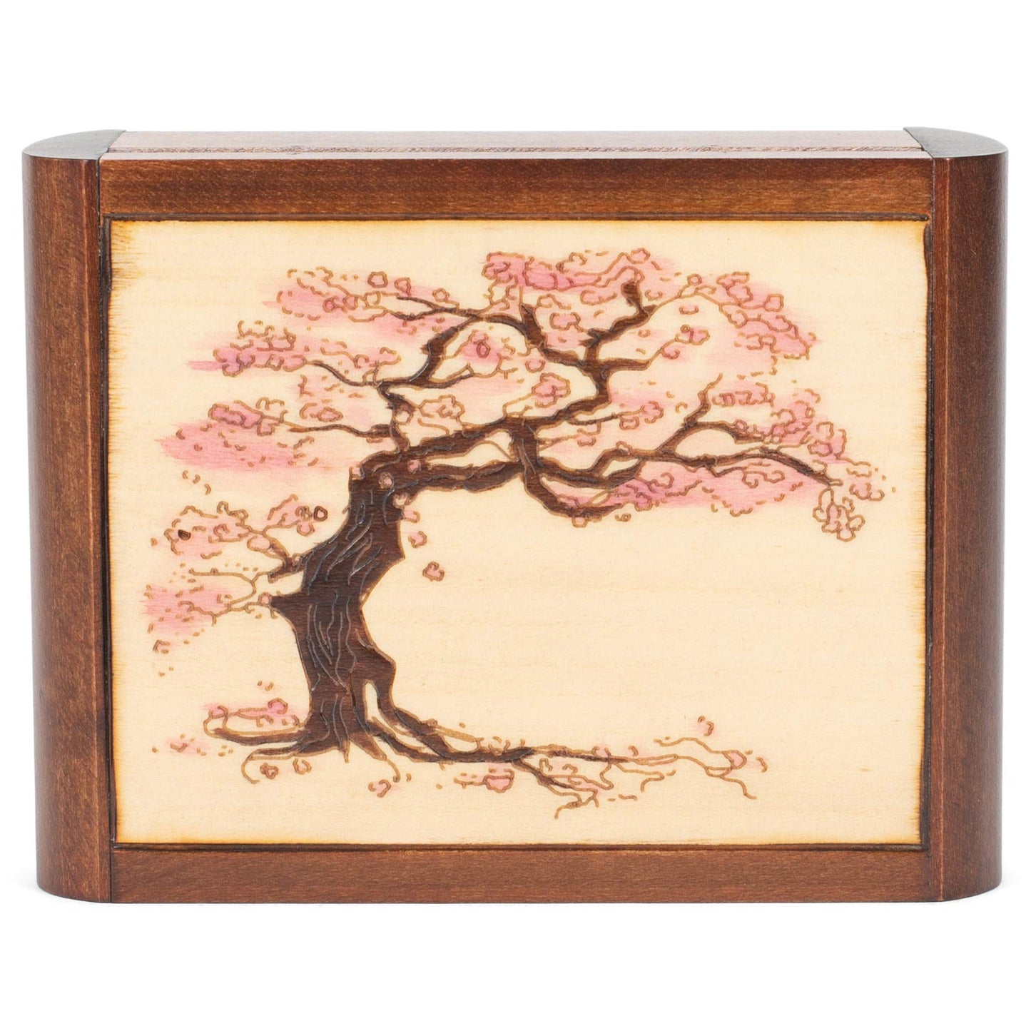 M. Cornell Tree Trick Puzzle Natural Brown 6 x 4 Solid Wood Decorative Hinged Box