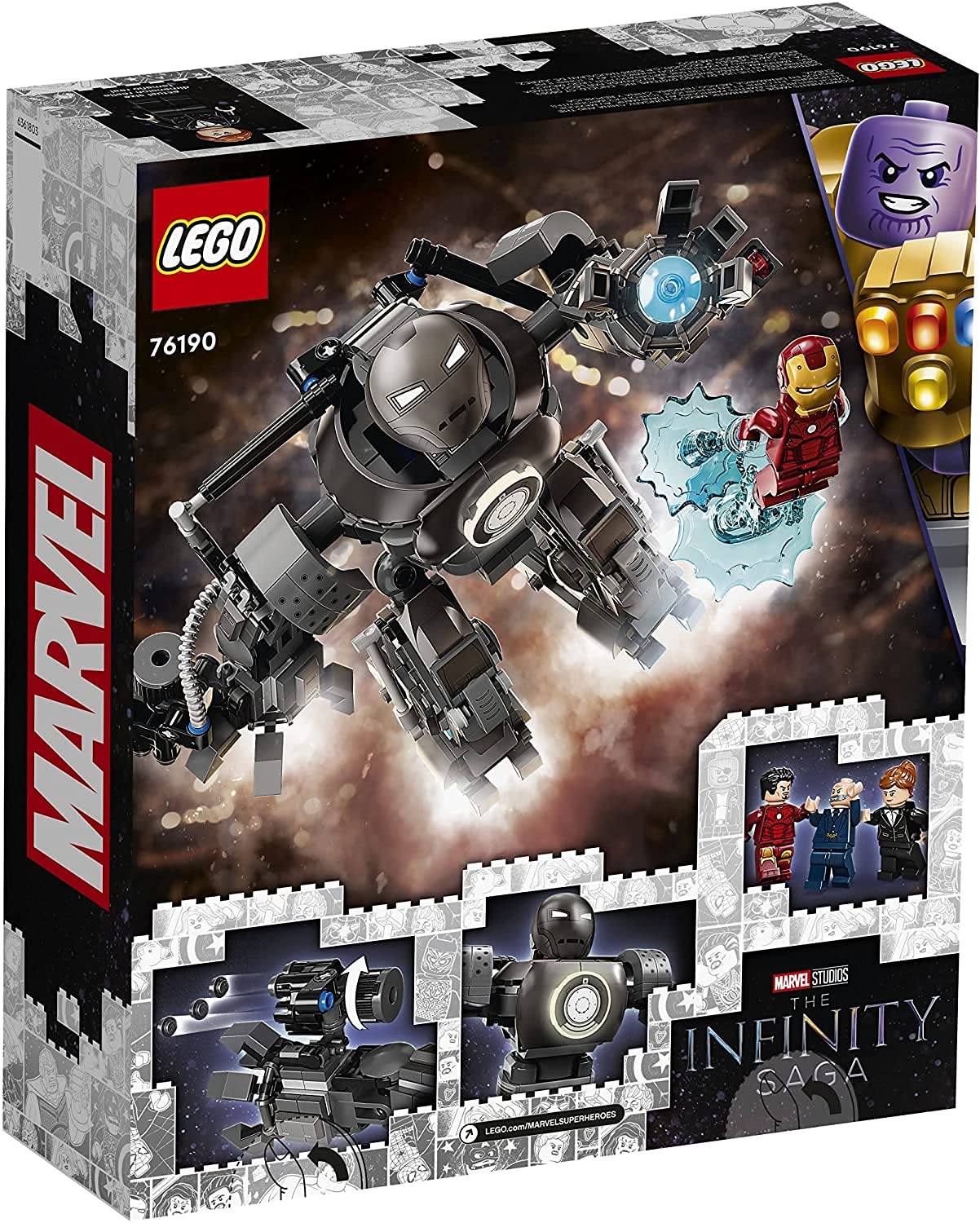 LEGO Marvel Iron Man Monger Mayhem Set 76190, Avengers Mech Building Toy, Action Figure, with Iron Man, Obadiah Stane and Pepper Potts Minifigures