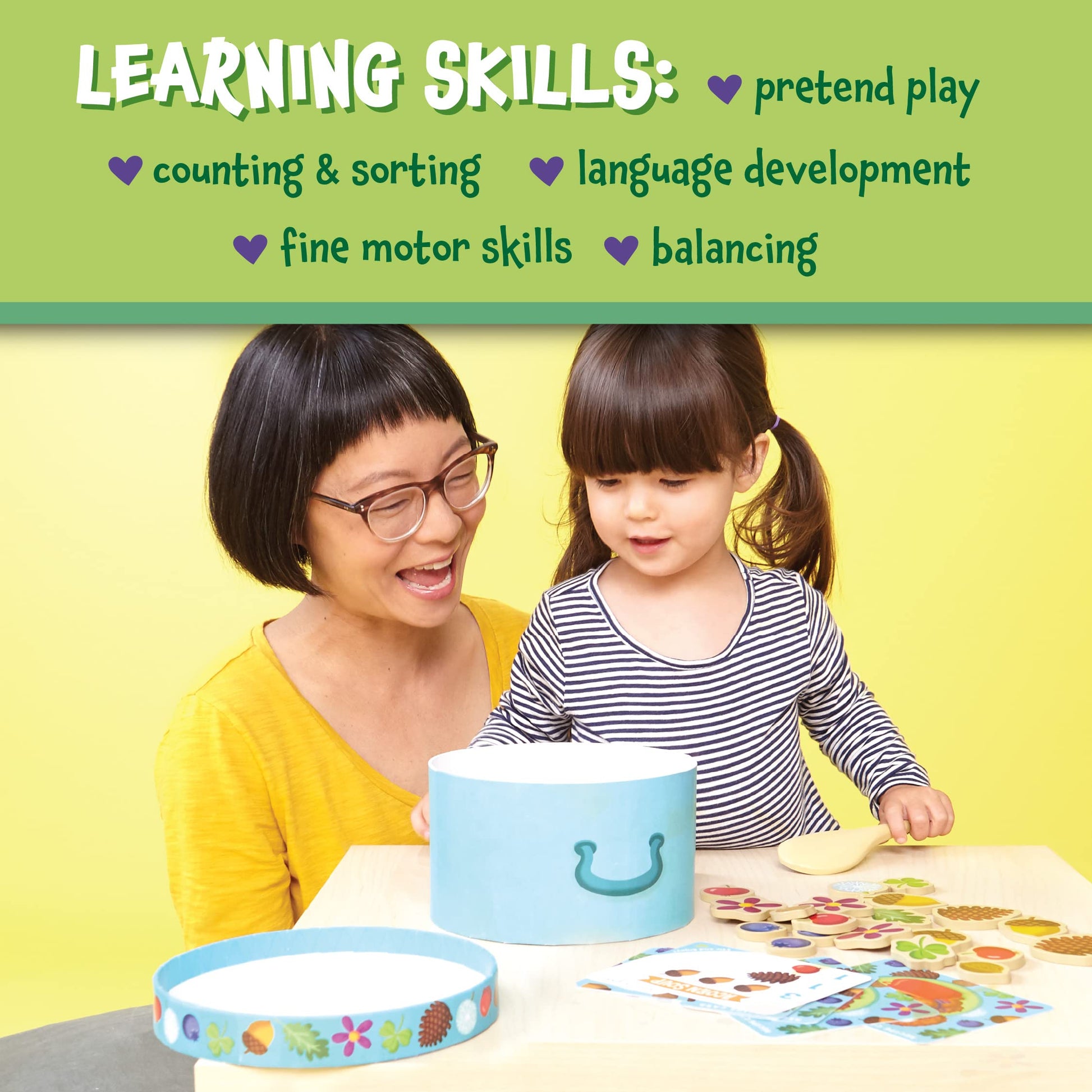Peaceable Kingdom Acorn Soup - Game for You and Your 2 + Year Old - Fun Toddler Games Ages 2-4 That Teach Numbers and Counting Skills