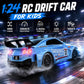 RCANGOL 1:24 RC Drift Car for Kids,4WD 2.4GHz 28KM/H High Speed Remote Control Car, Racing Sport Toy Car with LED Lights,Drifting Tires?Two Batteries