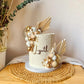 Boho Cake Topper Golden Ginkgo Leaves Cake Decorations for Wedding Birthday (Khaki)