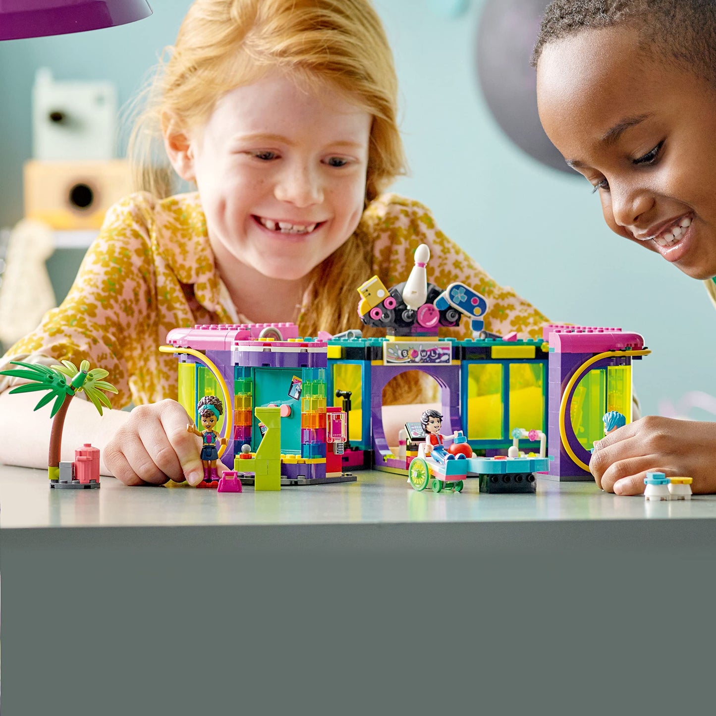 LEGO Friends Roller Disco Arcade Set 41708, Toy Bowling Game, Andrea Mini-Doll Included, Birthday Present Idea for Kids, Girls and Boys 7+, Fun
