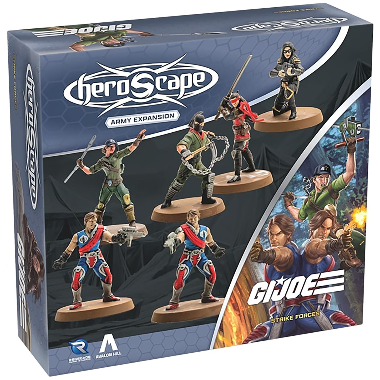 Renegade Game Studios GI Joe Heroscape Strike Forces Army Expansion - 4 Heroes, 2 Squads, Tactical Glyphs