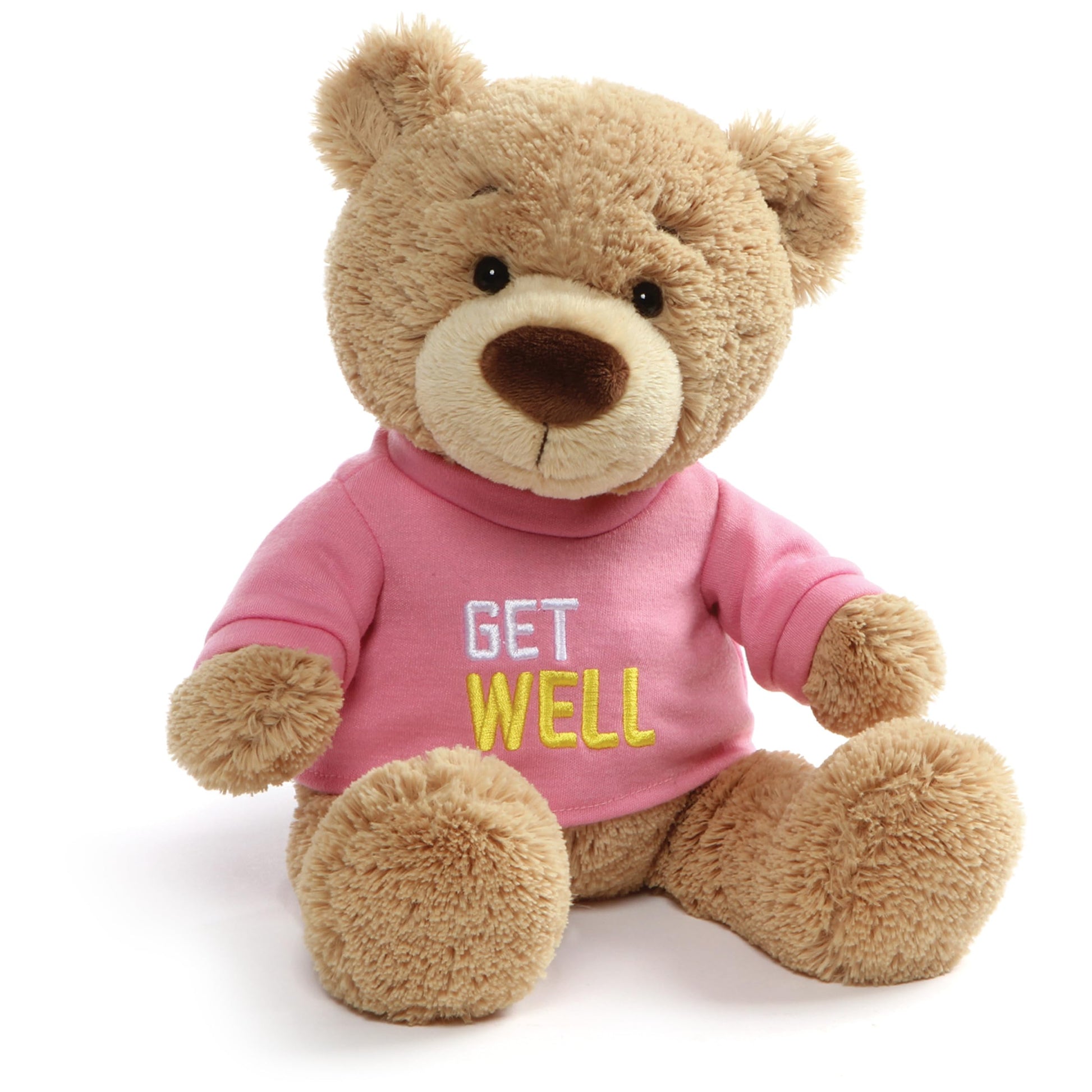 GUND Get Well T-Shirt Message Teddy Bear Stuffed Animal Plush, Pink, 12.5"