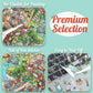 Extra Large Villa Scene Sticker Set, 2 Super Complex House & Room Isometric Miniature Creative Play Kits Include Big Size Background Card with 3D DIY