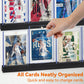 Famaster Sports Card Display Shelf for Wall, Holds 30 Trading Cards, 6PCS Wooden Card Holder for Baseball, Football, Basketball, and Graded Card