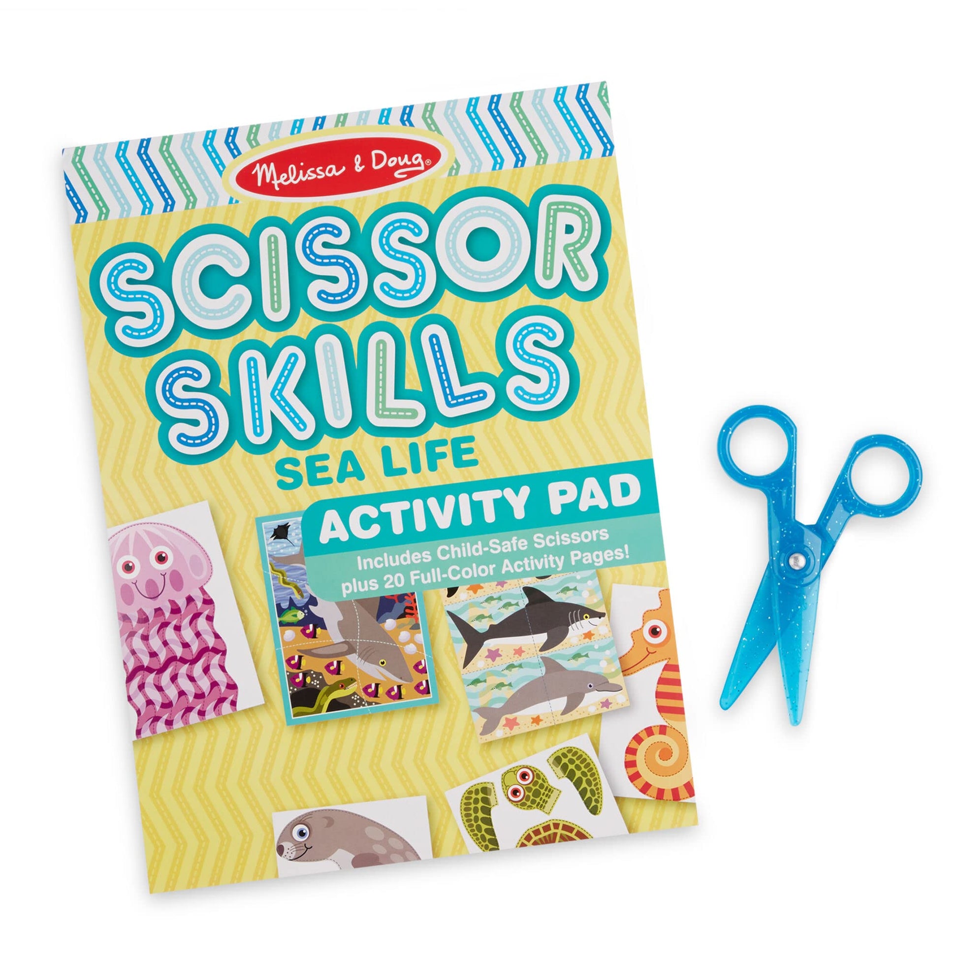 Melissa & Doug Sea Life: S c i s s o r Skills Activity Pad Bundle with 1 Theme Compatible M&D Scratch Fun Mini-Pad (32007)