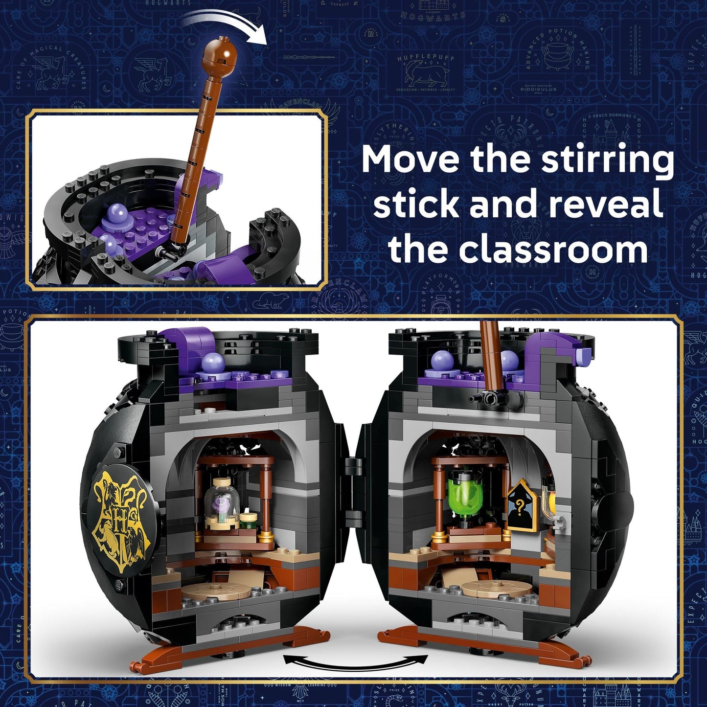 LEGO Harry Potter Cauldron: Secret Potions Classroom Building Toy for Girls & Boys - Pretend Play Set for Kids, Ages 10+ - 2 Minifigures & Hermione's